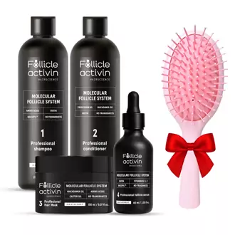 Pilnas Follicle Activin kursas: regeneruoja plaukų augimą ir apimtį (veikia kaip mezoterapija)